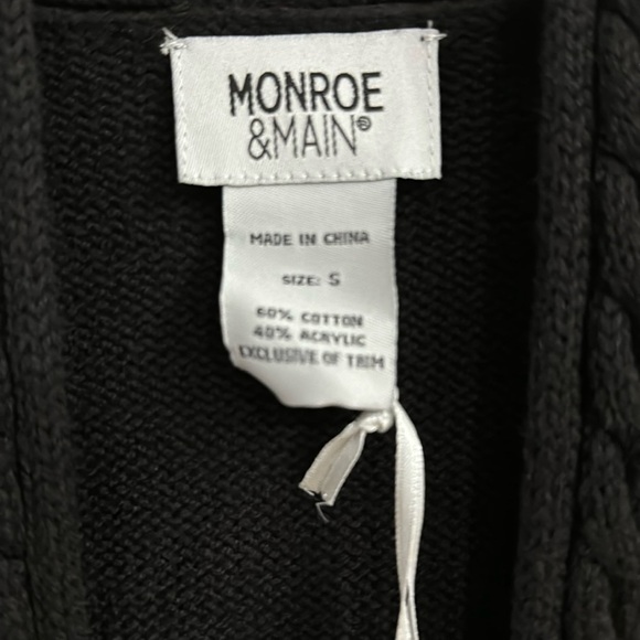 MONROE & MAIN Black Cardigan Sweater Jacket SZ S - Picture 2 of 6